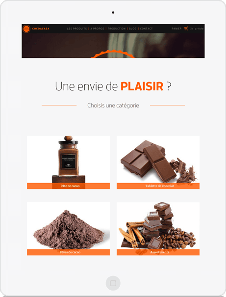 Cocoa casa : le site e-commerce.